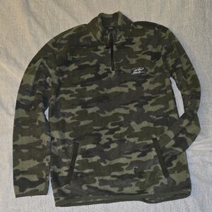 Eddie Bauer Boys Camo Collared Long Sleeved Fleece Polo Large (14/16)